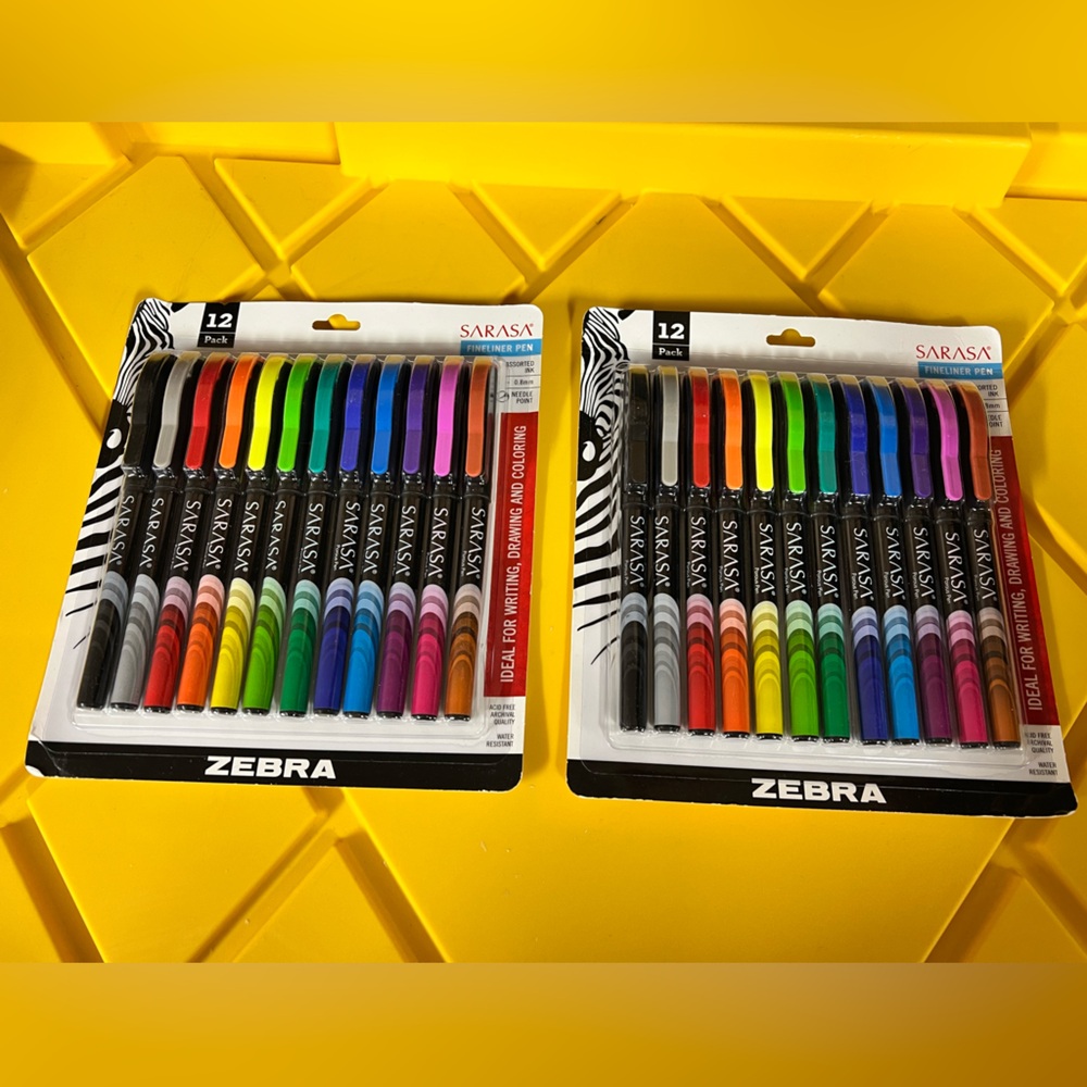 Zebra Sarasa Fine Liner Pen 0.8mm Color 24 count